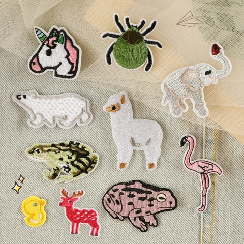 Embroidered Animal Patches Iron On Cloth Stickers Polyester For DIY Clothing Bag Hat Decoration Novelty Repairing