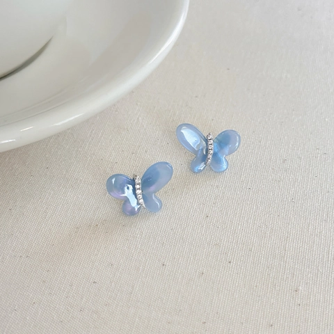 Orecchini A Lobo Farfalla Fiore Rame Zircone Perla Artificial Sintetica Perno Argento Sterling 925 Stile Francese Vintage Elegante