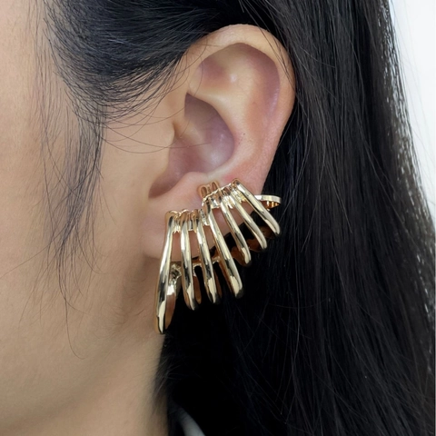 Multi Layer Spiral Geometric Earrings Alloy With Stainless Steel Earring Post Exaggerated Statement Jewelry For Women
