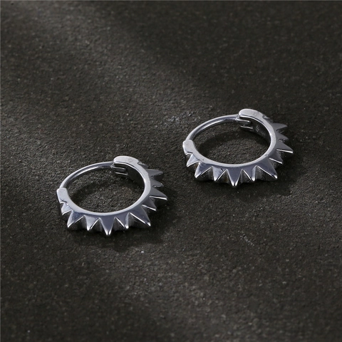 Orecchini A Cerchio Con Borchie Punk In Acciaio Inossidabile 316L Rivetto Geometrico Circolare Gioielli Hip Hop Cyberpunk Per Uomo Donna
