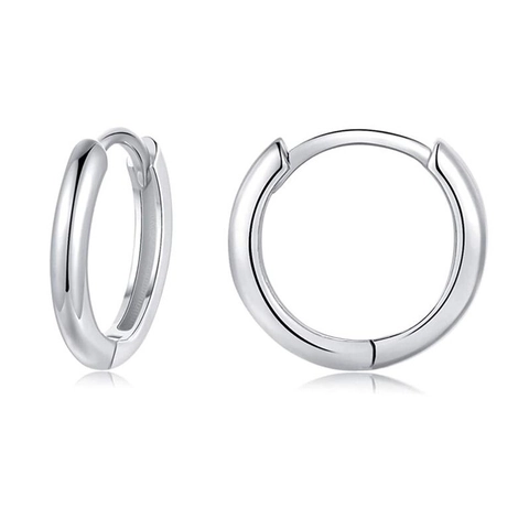 Minimalist Stainless Steel Hoop Earrings Polished Round Circle Ear Buckles Fashion Jewelry For Women