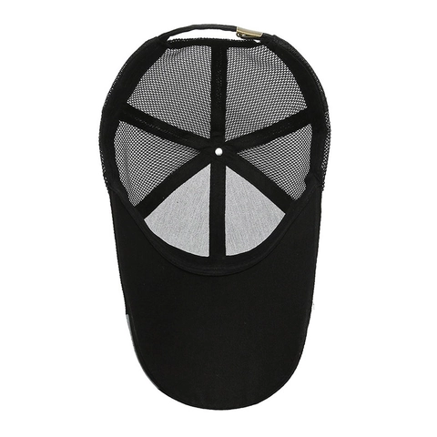 Baseball Cap Mesh Trucker Hat Breathable Sports Sun Protection Adjustable Long Brim Fashion Letter Print For Men Women