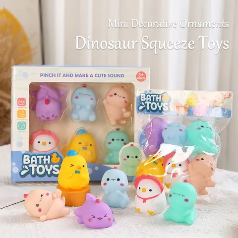 Mini Dinosauro Giocattoli Da Spremere Giocattoli Da Bagno Vinile Morbido Con Suono Forme Di Animali Carini Sollievo Dallo Stress Decorazione Da Scrivania Per Bambini Piccoli Colori Macaron