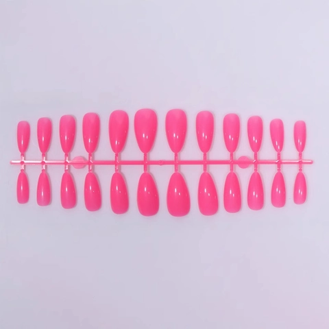 Almond Shape Press On Nails Long Glossy Solid Color False Nails Strip DIY Manicure Salon Style Women
