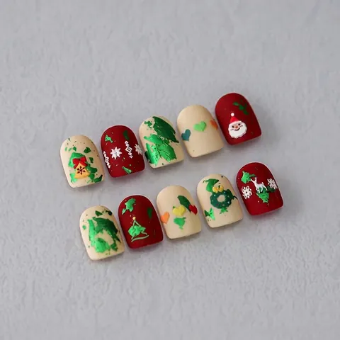 Pegatinas De Uñas De Navidad 5D Relieve Calcomanías Autoadhesivas Para Vacaciones De Invierno Fiesta De Navidad Decoración