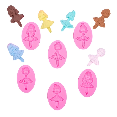 Stampo In Silicone Ragazza Danzante DIY Bambola Cartone Animato Per Decorazione Torte Fondant Cioccolato Sapone Artigianale Resina