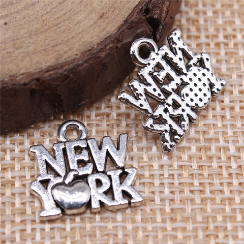 New York City Appel Vorm Bedels Hangers Legering Metaal Antiek Zilver Kleur Voor DIY Ketting Armband Sieraden Maken Ambachten