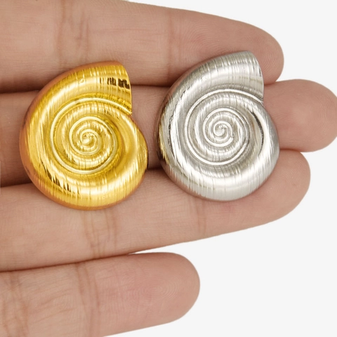 Snail Shell Stud Earrings 304 Stainless Steel Brushed Metal Texture Spiral Sea Shell Minimalist For Women