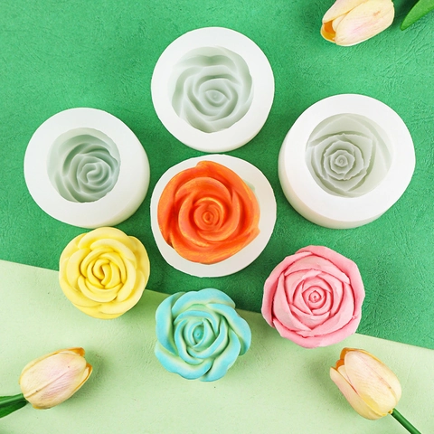 Stampo In Silicone Rosa 3D Per Fai Da Te Candela Sapone Gesso Resina Artigianato Torta Fondant Cioccolato Decorazione
