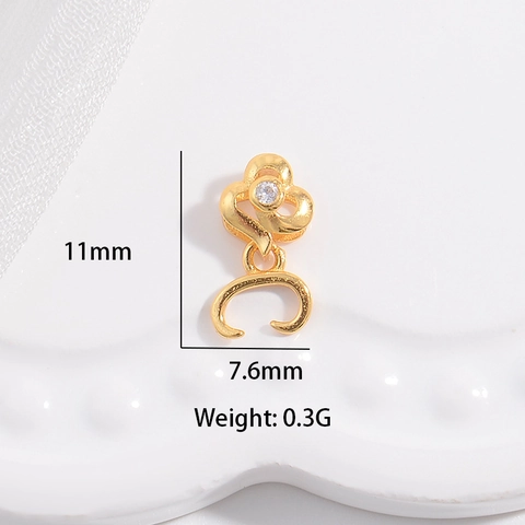 Gancio Per Ciondolo In Argento Sterling 925 Con Zircone Petalo Di Fiore Connettore Per Creazione Gioielli DIY
