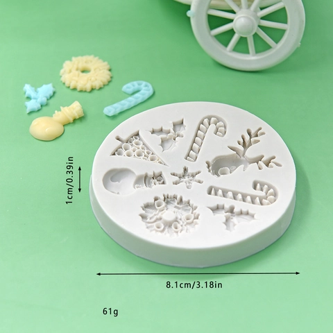 Stampo In Silicone Natalizio Forme Renna Pupazzo Di Neve Fiocco Di Neve Decorazione Torte Fondente Strumento Da Forno DIY