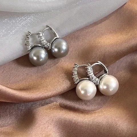 Eleganti Orecchini Di Künstliche Perle In Stile Francese In Rame Con Zirconi Gioielli Di Moda Leggeri Per Donne