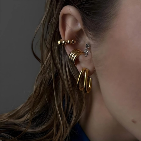 Minimalistische Roestvrijstalen Ear Cuff Geen Piercing 18K Verguld Meerlagig U-Vormig Sieraden Voor Dames