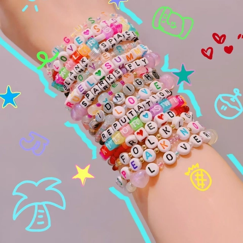 Alphabet Letter Number Beads Acrylic Mixed Shapes Heart Star Flower Round Cube DIY Jewelry Making Early Education