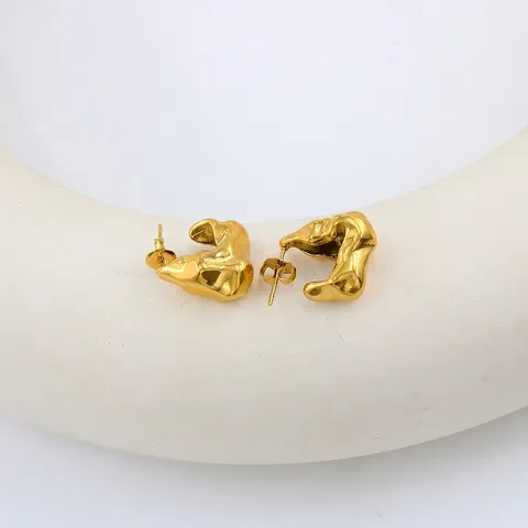 Orecchini Lava Irregolari in Acciaio Inossidabile Minimalista per Donna Design Hip Hop Orecchini a Bottone Geometrici Gioielli Moda
