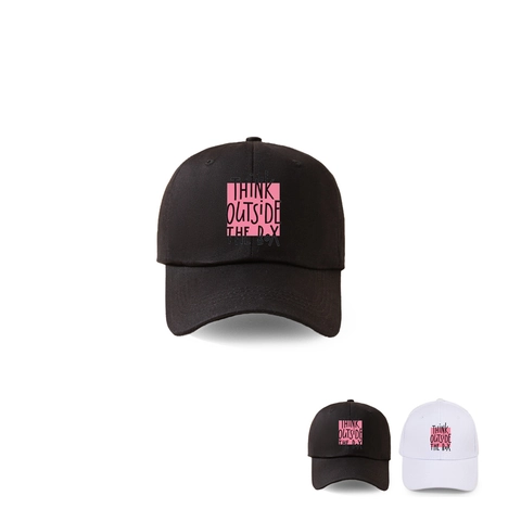 Baseball Cap Cotton Think Outside The Box Slogan Print Adjustable Sun Hat Fashion Outdoor Sports For Men Women