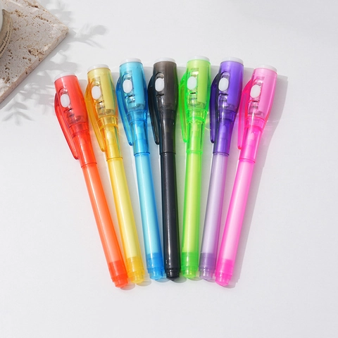 Onzichtbare Inkt Pen Met UV Licht Magische Geheime Boodschap Pen Plastic Voor Kinderfeestjes Spellen Namaakdetectie Meerkleurig