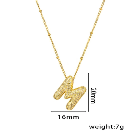 Collana Con Ciondolo Iniziale Alfabeto Micro Pavé Zircone Acciaio Inossidabile Placcato Oro 18K Gioielli Di Moda