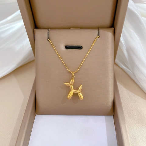 Collana Con Ciondolo Cane Minimalista Acciaio Inossidabile Placcato Oro Catena Per Clavicicola Gioielli Di Moda Per Donna