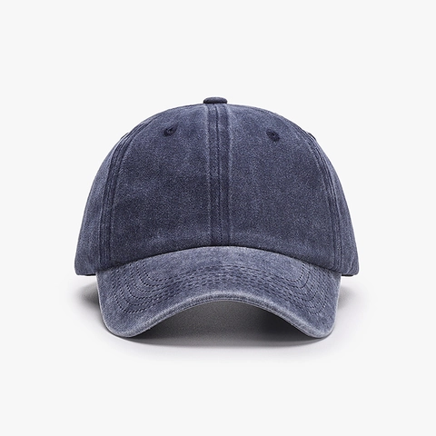 Gorra De Béisbol De Algodón Lavado Ajustable Estilo Retro Vintage Color Sólido Visera Curva Protección Solar Unisex