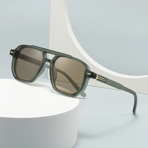 Retro Pilot Sonnenbrille UV400 Schutz PC Rahmen Doppelsteg Metall Dekor Mode Brillen Für Damen Herren