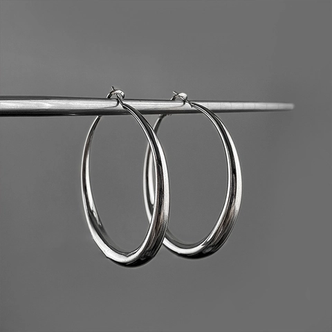 Geometrische Oorringen Legering Circulaire Minimalistische Stijl Met Zilveren Oorsteker Voor Vrouwen Mode Sieraden