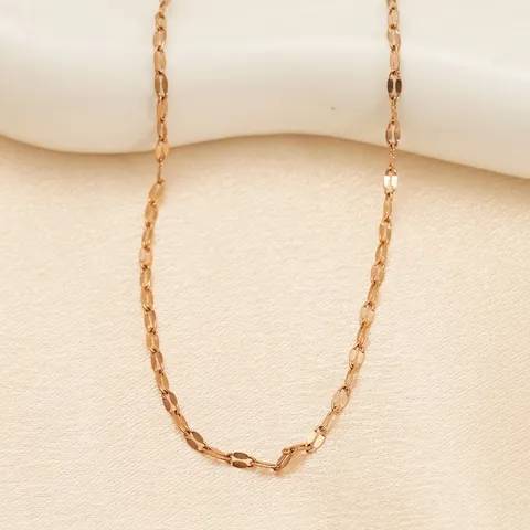 Minimalistische Lip Ketting Halsketting 18k Roségoud Verguld Roestvrij Staal Gelaagde Sieraden Voor Dames Meisjes Verstelbaar