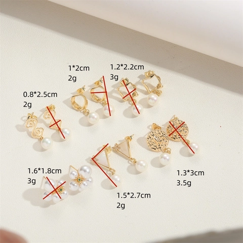Orecchini Pendenti Con Künstliche Perle Geometriche Rame Zircone Perla Artificial Di Conchiglia Gioielli Vintage Per Donna