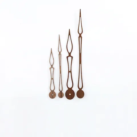 Agujas De Reloj De Madera De Nogal Manecillas De Horas Y Minutos Diseño De Husillo Hueco Para Agujas De Reloj De Pared