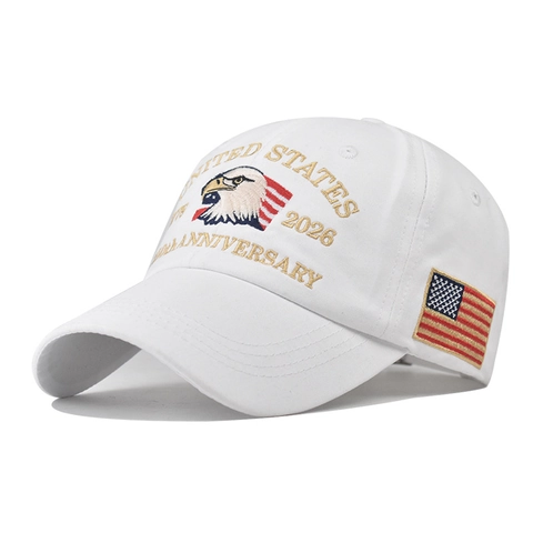 Cotton Baseball Cap 3D Eagle Embroidery American Flag United States Anniversary Commemorative Patriotic Vintage Sun Hat
