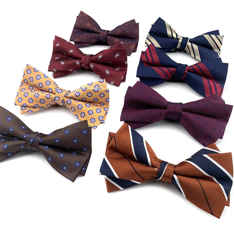 Farfallino Da Uomo Poliestere Jacquard Paisley Floreale Righe Pois Per Matrimonio Affari Banchetto Abito Formale Accessorio