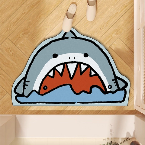 Tappetino Da Bagno Sagomato Animali Cartoni Animati Diatomite Asciugatura Rapida Assorbente Antiscivolo Soffice