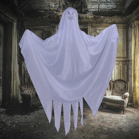 Halloween Hanging Ghost Decorations White Spooky Ghost Props Fabric Haunted House Scary Outdoor Indoor Party Decor Creepy Tattered Ghost For Festival