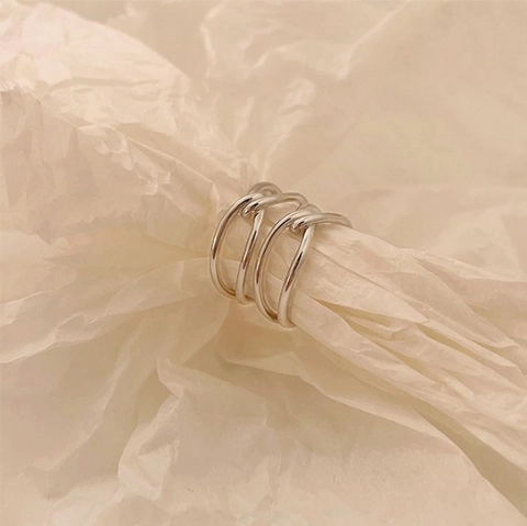 Anello Con Nodo In Argento Sterling 925 Regolabile Fascia Aperta Gioielli Moda Minimalista Per Donne