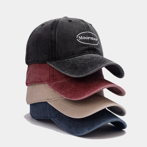 Casquette De Baseball Coton Lavé Lettre Brodée Rétro Ajustable Protection Solaire Chapeau De Sport De Plein Air Unisexe