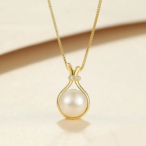 Collana Pendente Acciaio Inossidabile Con Finta Giada Perla Artificial E Zirconia Sacchetto Della Fortuna Gioielli Eleganti Donna