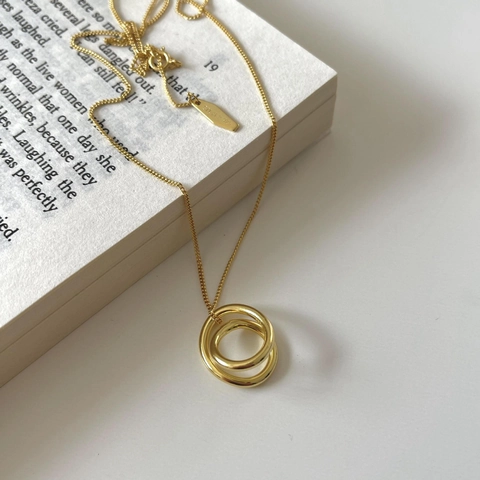 Collana In Argento Sterling 925 Con Pendente A Cerchi Intrecciati Per Donna Gioielli Geometrici Minimalisti Eleganti