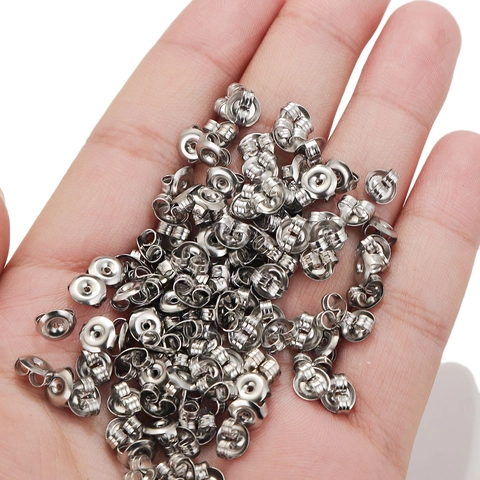 Fermoirs De Boucles D'Oreilles En Acier Inoxydable Papillon Stoppers Rond Accessoires De Bijoux Pour DIY