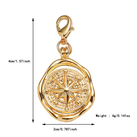 Stainless Steel Chain Alloy Enamel Pendant Necklace Tarot Card Detachable Vintage Gold Plated Jewelry For Women