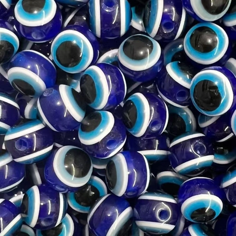 Evil Eye Perlen Harz Rund Gestreift Türkisches Blaues Auge DIY Schmuckherstellung Lose Perlen Angelköder Augen