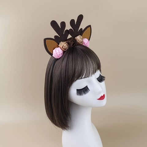 Cerchietto Con Corna Di Renna Di Natale E Papillon E Coda E Gonna Tutu Tessuto Feltro Cosplay Festa Per Bambini Ragazze