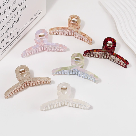 Molletta Per Capelli Grande Elegante Acetato Trama Marmo Tartarugato Tenuta Forte Per Capelli Spessi Accessorio Minimalista