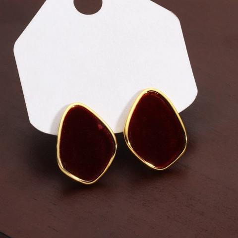 Vintage Geometrische Ohrstecker Legierung Vergoldet Beflockung Samt Retro Mode Schmuck Accessoires Für Frauen Mädchen