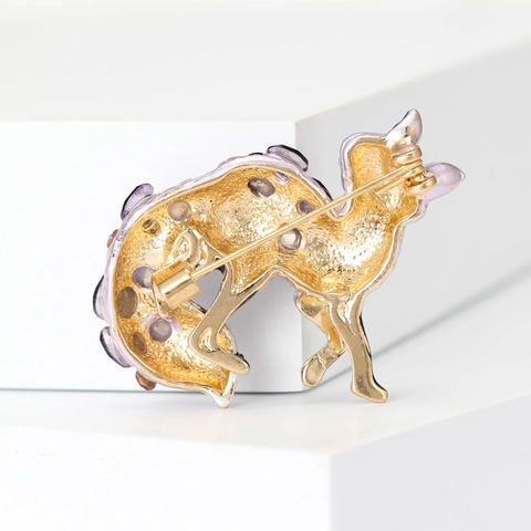 Fashion Alloy Fox Brooch For Women Korean Style Rhinestone Inlaid Enamel Animal Corsage Collar Pin Jewelry Accessories