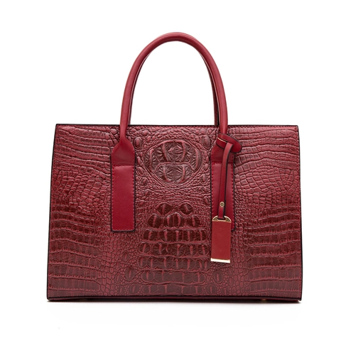 Crocodile Pattern PU Leather Handbag Clutch And Wallet For Women Retro Large Capacity Top Handle Shoulder Bag