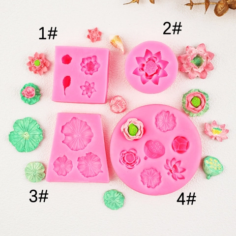 3D Lotusbloem Lotusblad Koi Vis Siliconen Mal Voor Chocolade Fondant Taart Decoratie Chinese Stijl DIY Ambacht