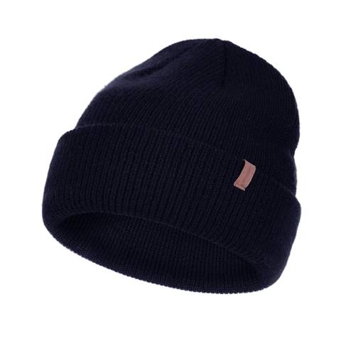 Klassische Unisex Strick Wintermütze Beanie Für Kinder Erwachsene Warm Verdickte Einfarbig Acryl Umschlagmütze Outdoor Kopfbedeckung
