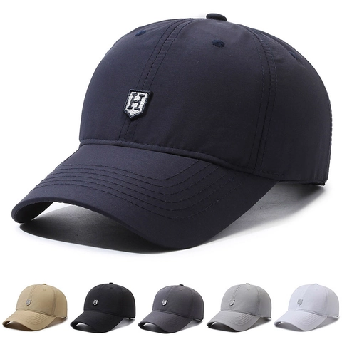 Baseball Cap Men Women Summer Breathable Sun Protection Outdoor Hiking Adjustable Polyester H Embroidered Logo