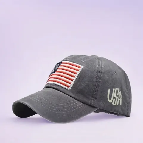 Cappello Da Baseball In Cotone Lavato Retro Distressed Ricamo Bandiera USA Cappello Sole Regolabile Uomo Donna Sport