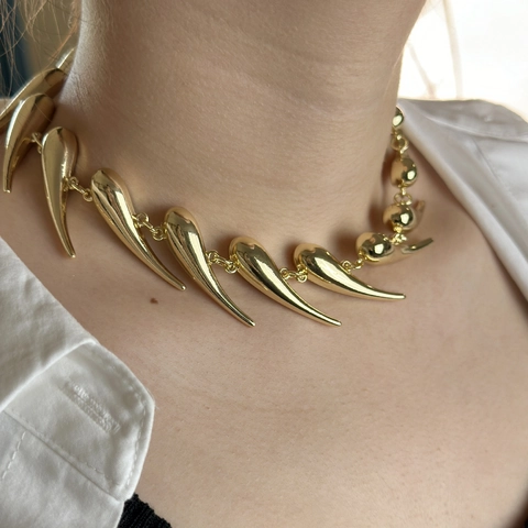 Punk Stachel Dornen Statement Halskette Damen Vergoldet Legierung Choker Übertreibung Gothic Persönlichkeit Schmuck Geschenk
